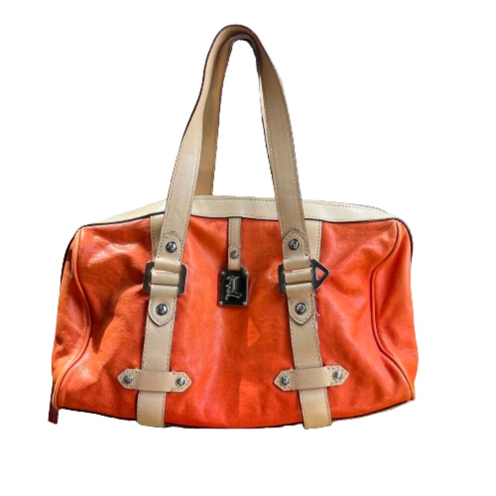 Rare L.A.M.B by Gwen Stefani Orange Leather Satchel Bag….SOLD. SOLD